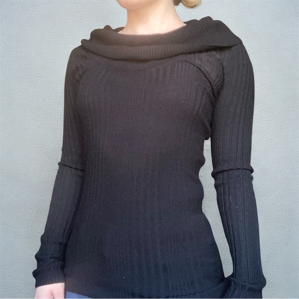 It’s our time vintage black cowl neck sweater long sleeve